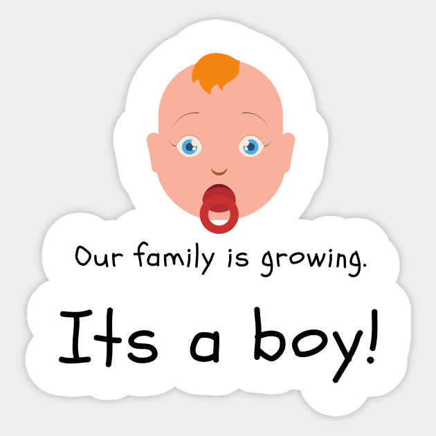 Love this 'Our family is growing. Its a boy' t-shirt! Sticker by Valdesigns